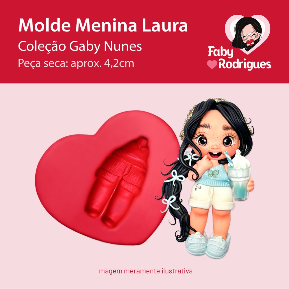Molde de silicone Menina Laura - Gaby Nunes