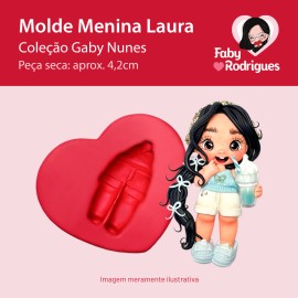 Molde de silicone Menina Laura - Gaby Nunes