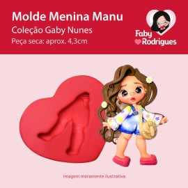 Molde de silicone Menina Manu - Gaby Nunes