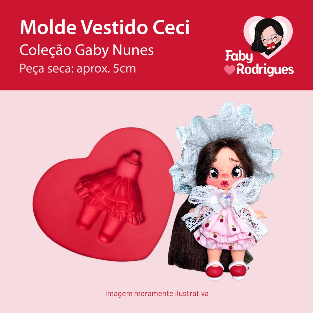 Molde de silicone Vestido Ceci - Gaby Nunes