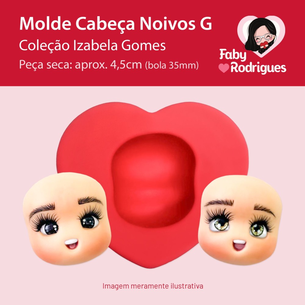 Molde de Silicone Cabeça Noivos G - Izabela Gomes
