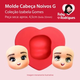 Molde de Silicone Cabeça Noivos G - Izabela Gomes