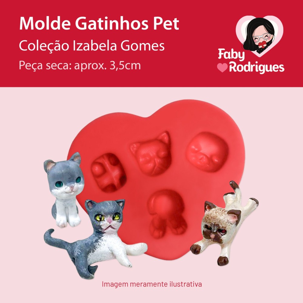 Molde de Silicone Gatinhos Pet - Izabela Gomes