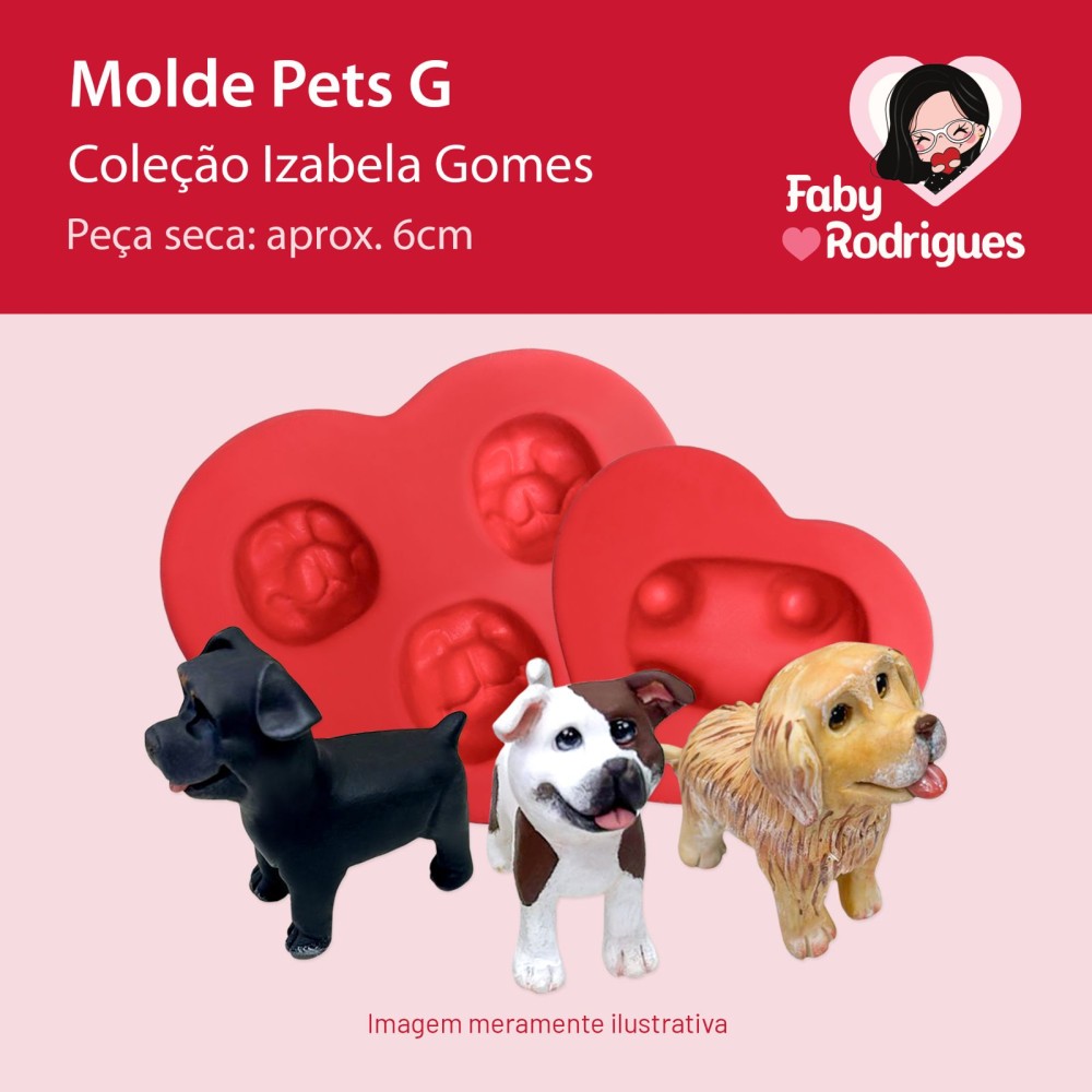 Molde de Silicone Pets G - Izabela Gomes