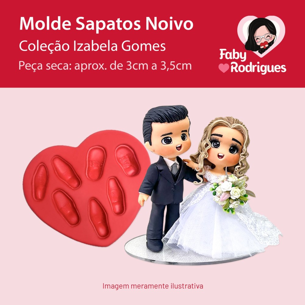 Molde de Silicone Sapatos Noivo - Izabela Gomes