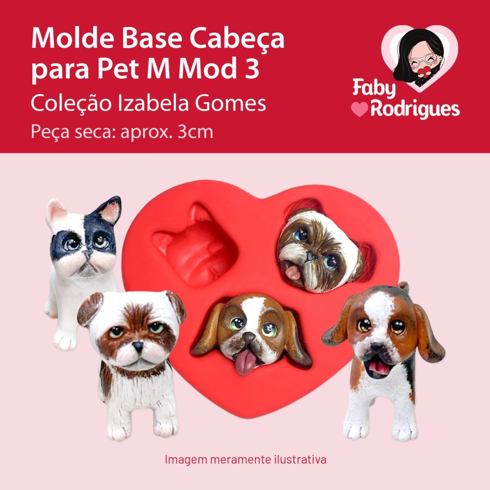 Molde de Silicone Base Cabeça para Pet M 3 - Izabela Gomes
