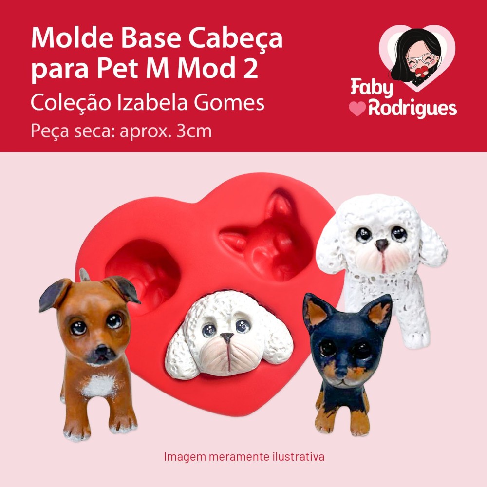 Molde de Silicone Base Cabeça para Pet M 2 - Izabela Gomes