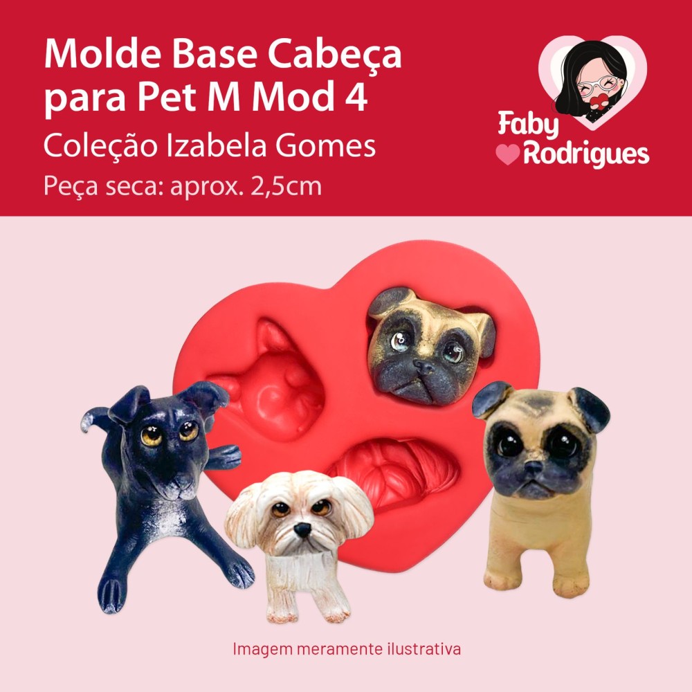 Molde de Silicone Base Cabeça para Pet M 4 - Izabela Gomes