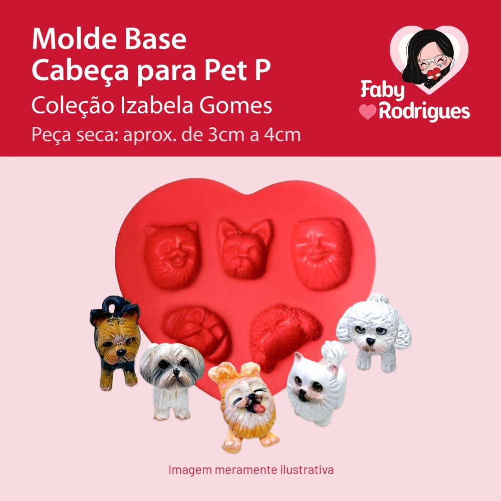 Molde de Silicone Base Cabeça para Pet P - Izabela Gomes