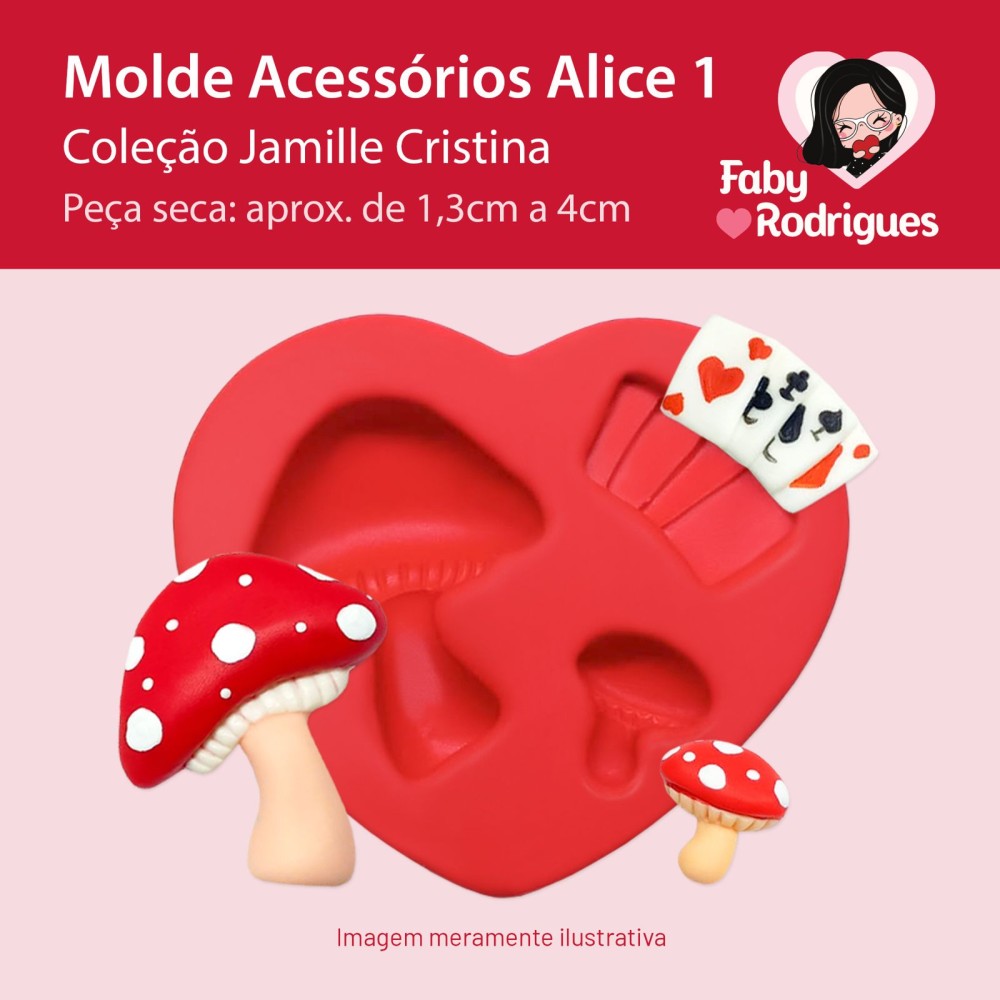 Molde de Silicone Acessórios Alice 1 - Jamille Cristina