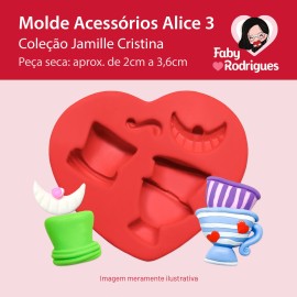 Molde de Silicone Acessórios Alice 3 - Jamille Cristina