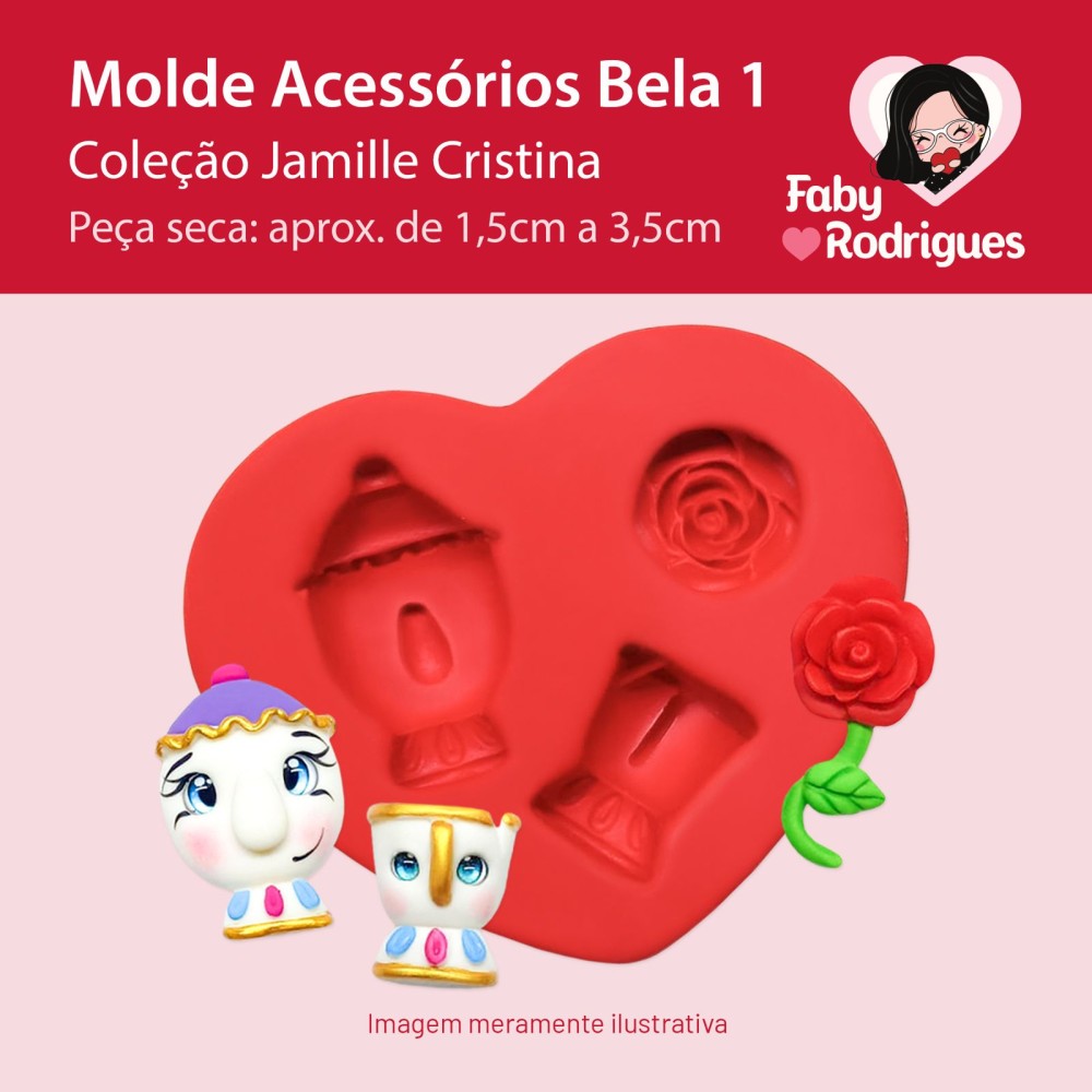 Molde de Silicone Acessórios Bela 1 - Jamille Cristina
