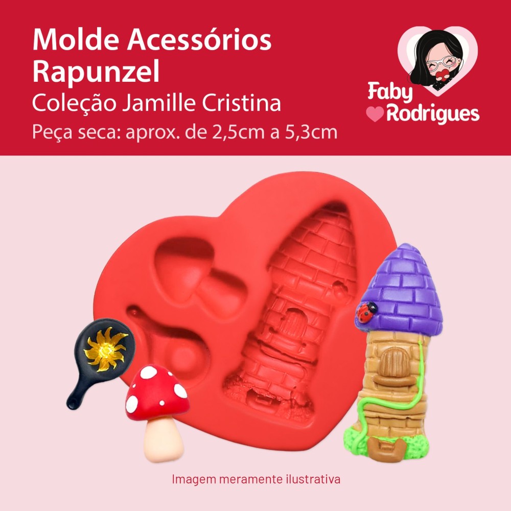 Molde de Silicone Acessórios Rapunzel - Jamille Cristina