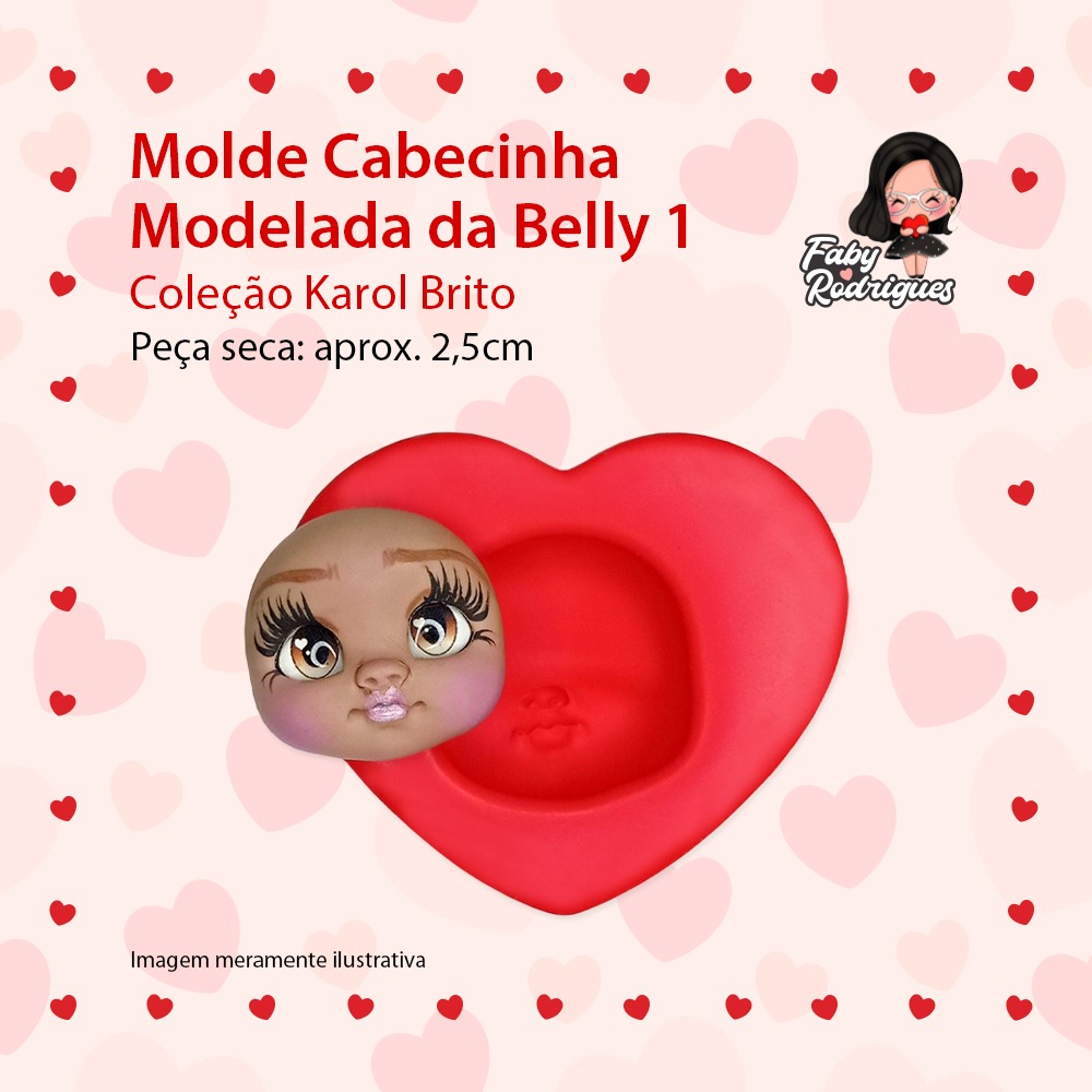 Molde De Silicone Cabecinha Modelada da Belly 1 - Karol Brito