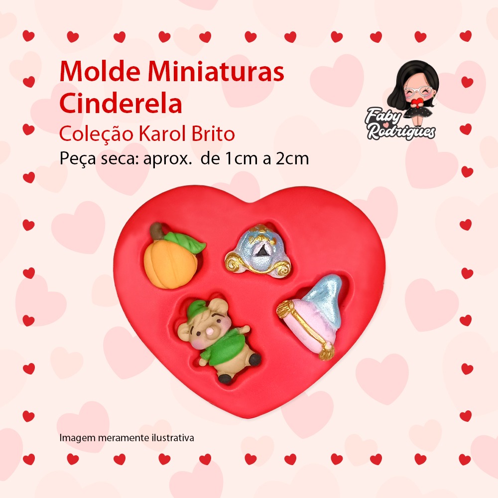 Molde De Silicone Miniaturas Cinderela - Karol Brito