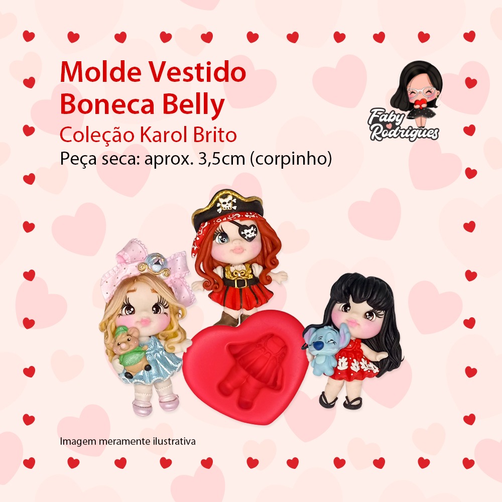 Molde De Silicone Vestido Boneca Belly - Karol Brito