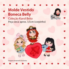 Molde De Silicone Vestido Boneca Belly - Karol Brito