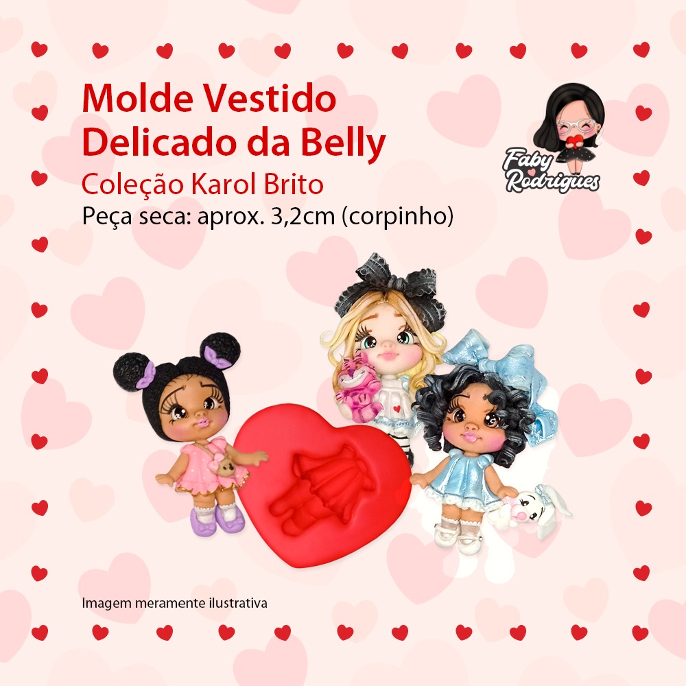 Molde De Silicone Vestido Delicado da Belly - Karol Brito