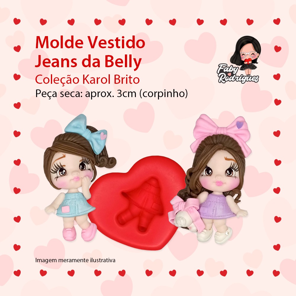 Molde De Silicone Vestido Jeans da Belly - Karol Brito