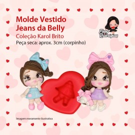 Molde De Silicone Vestido Jeans da Belly - Karol Brito