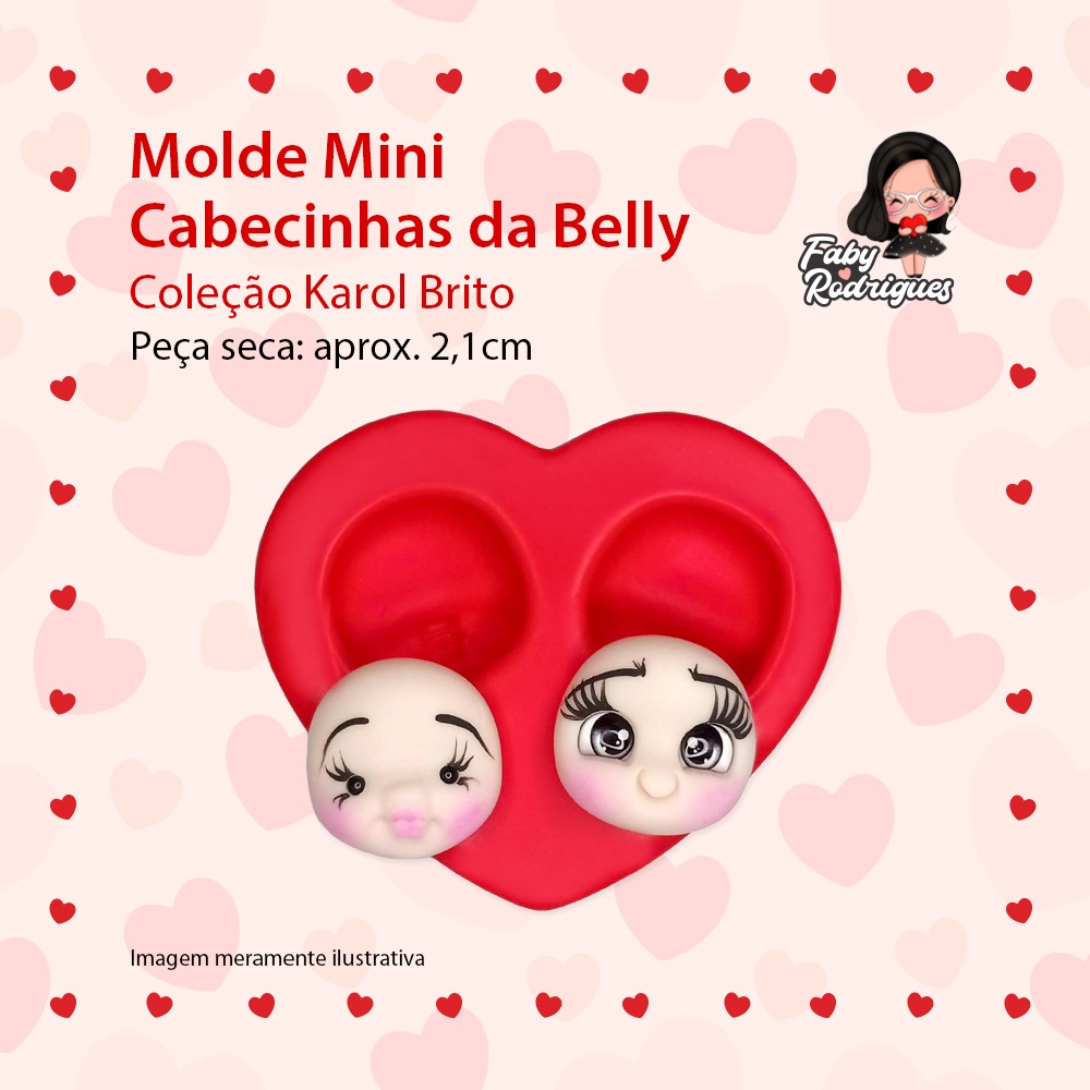 Molde De Silicone Mini Cabecinhas da Belly - Karol Brito