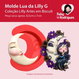 Molde de silicone Lua da Lilly G - Lilly Artes em Biscuit