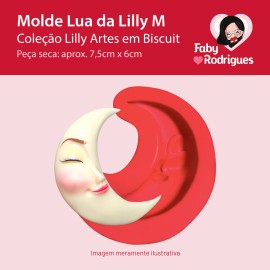 Molde de silicone Lua da Lilly M - Lilly Artes em Biscuit