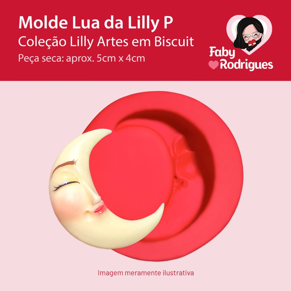Molde de silicone Lua da Lilly P - Lilly Artes em Biscuit