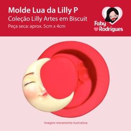 Molde de silicone Lua da Lilly P - Lilly Artes em Biscuit