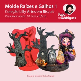 Molde de silicone Raizes e Galhos 1 - Lilly Artes em Biscuit