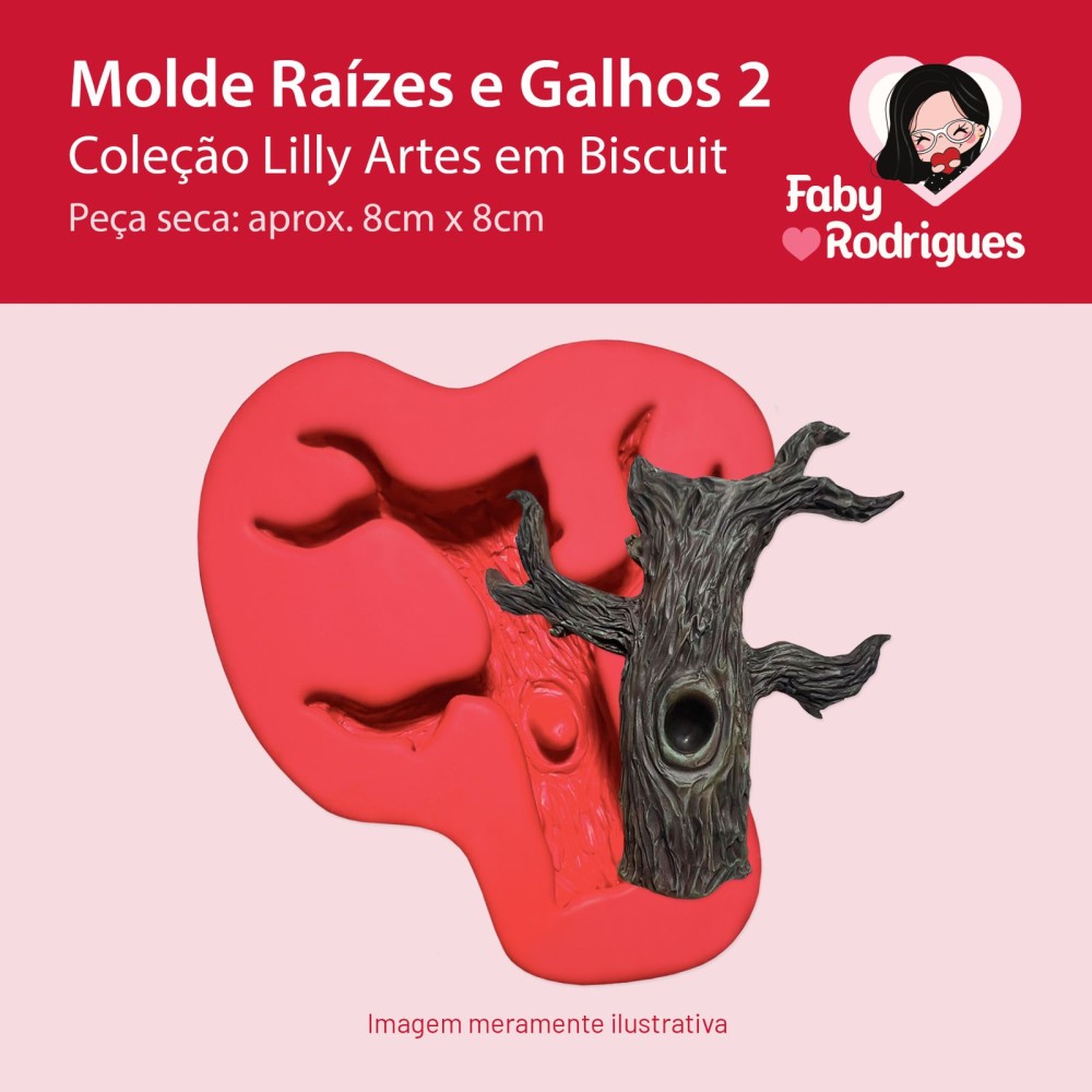 Molde de silicone Raizes e Galhos 2 - Lilly Artes em Biscuit