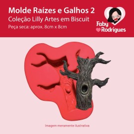 Molde de silicone Raizes e Galhos 2 - Lilly Artes em Biscuit