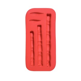 Molde de silicone Bambu com Folhas - Lilly Artes em Biscuit