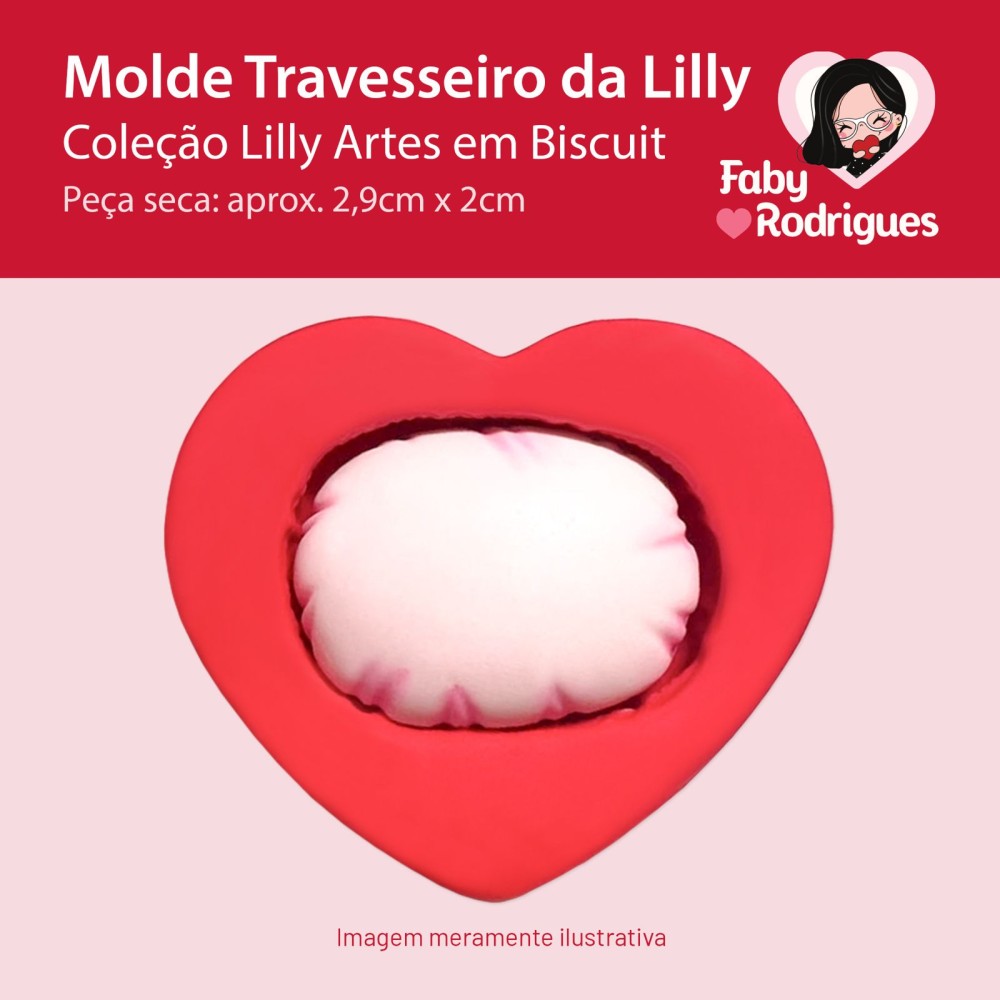 Molde de silicone Travesseiro da Lilly - Lilly Artes em Biscuit