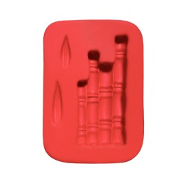 Molde de silicone Cerca Bambu com Folhas - Lilly Artes em Biscuit