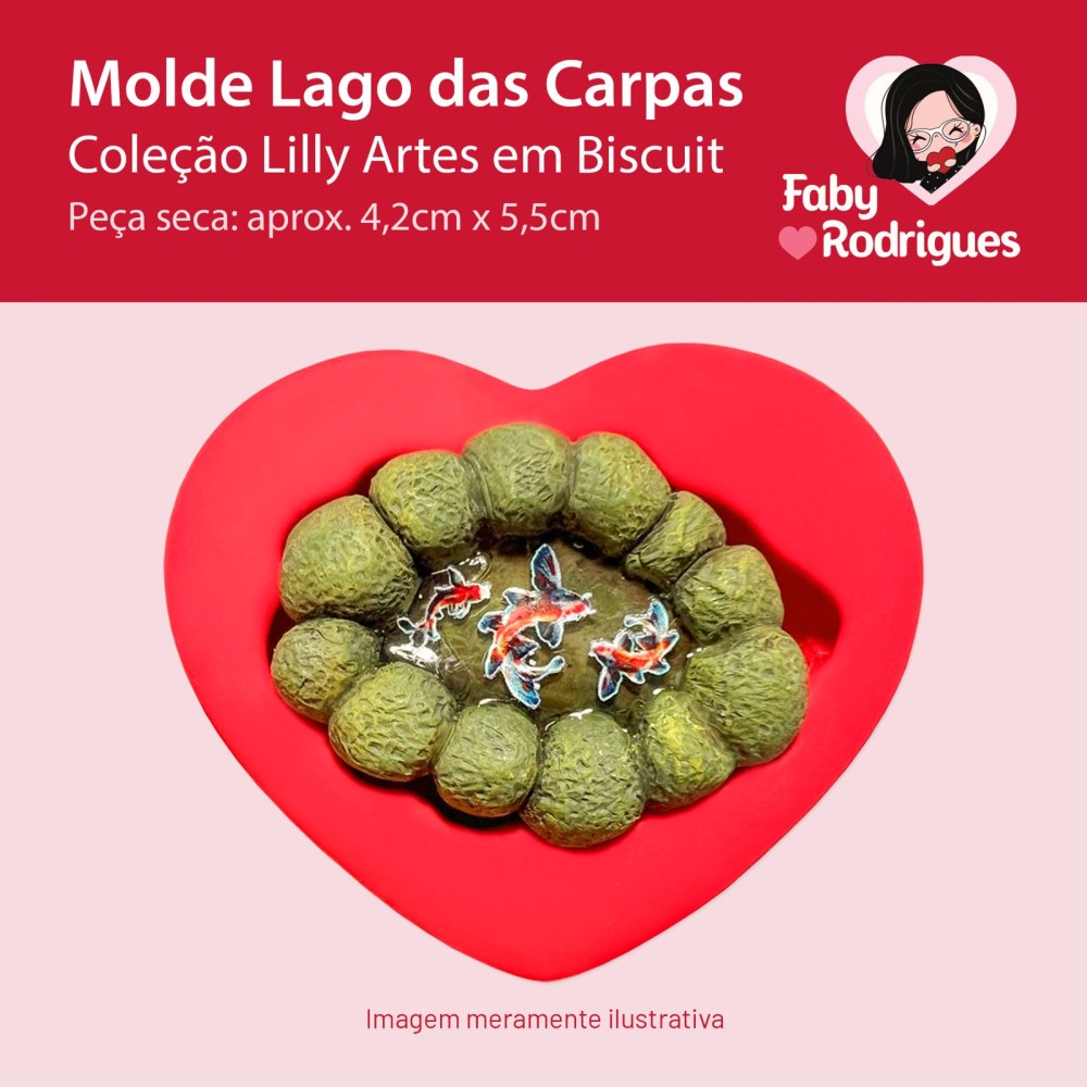 Molde de silicone Lago das Carpas - Lilly Artes em Biscuit