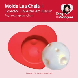 Molde de silicone Lua Cheia 1 - Lilly Artes em Biscuit