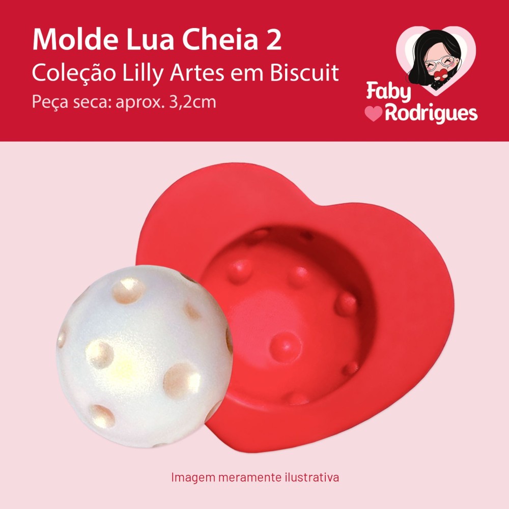Molde de silicone Lua Cheia 2 - Lilly Artes em Biscuit
