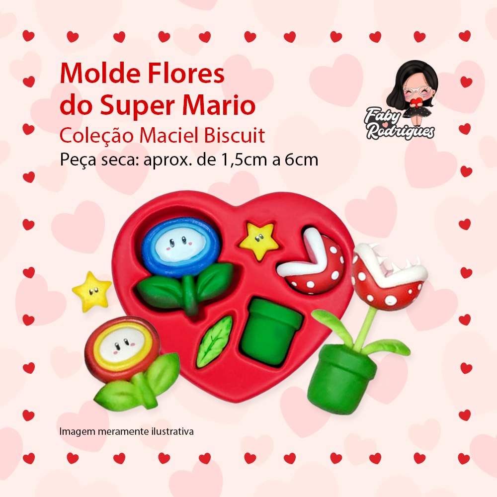 Molde De Silicone Flores Do Super Mario - Maciel