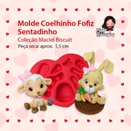 Molde de Silicone Coelhinho Fofiz Sentadinho - Maciel