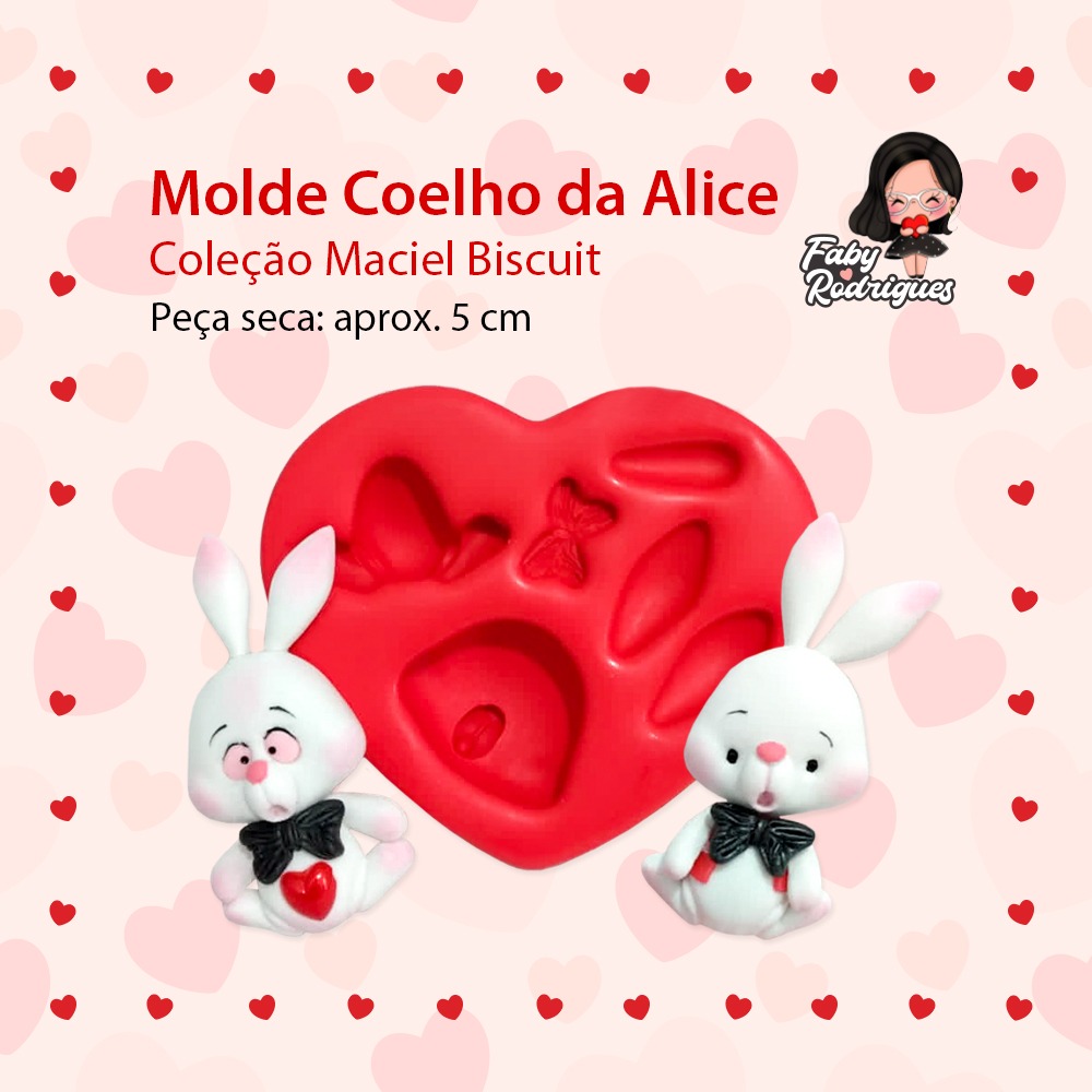 Molde de Silicone Coelho da Alice Maciel