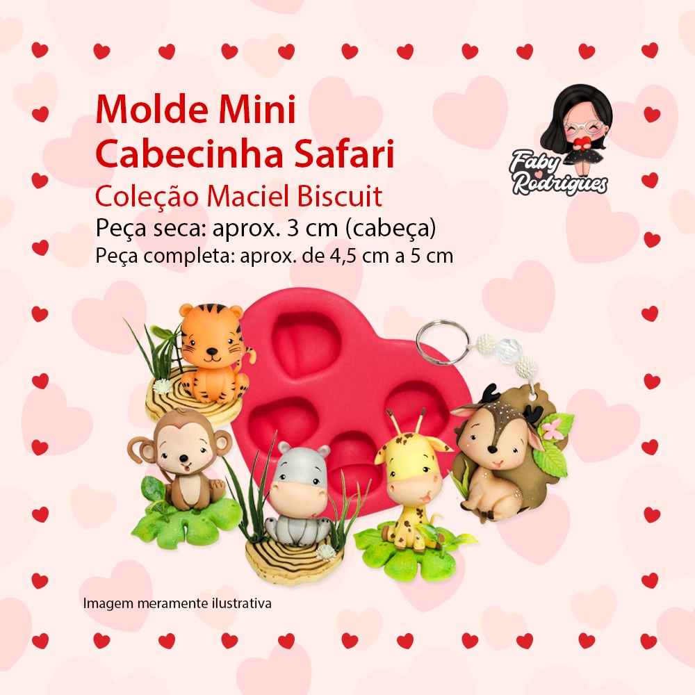 Molde De Silicone Mini Cabecinha Safari - Maciel