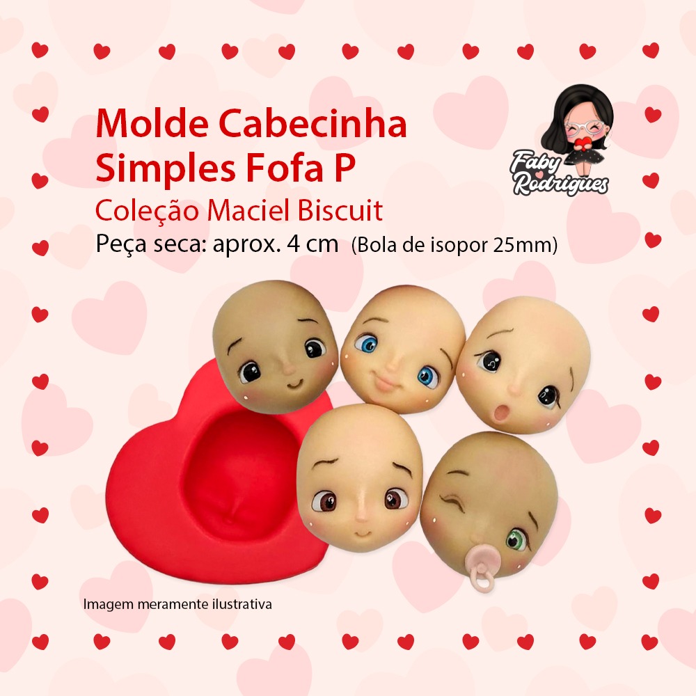 Molde De Silicone Cabecinha Simples Fofa P - Maciel