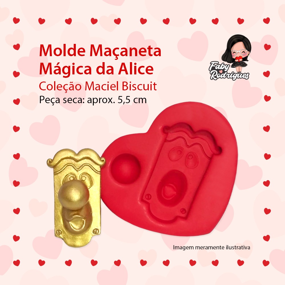 Molde De Silicone Maçaneta Mágica da Alice - Maciel