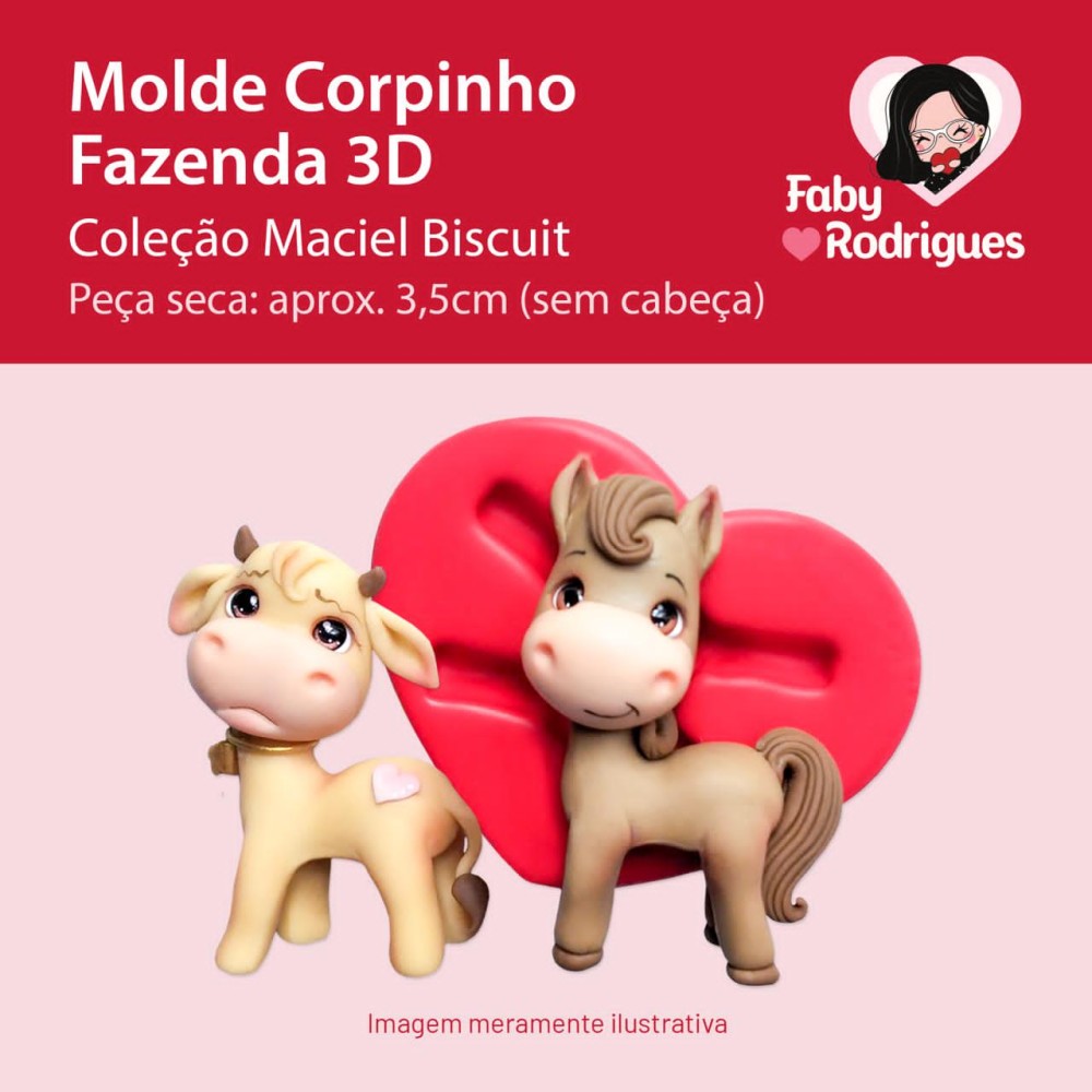 Molde De Silicone Corpinho Fazenda 3D - Maciel