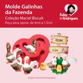 Molde De Silicone Galinhas da Fazenda - Maciel