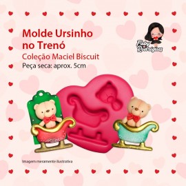 Molde De Silicone Ursinho no Trenó - Maciel