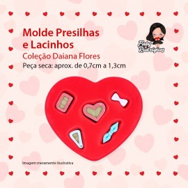 Molde De Silicone Presilhas e Lacinhos - DAIANA FLORES