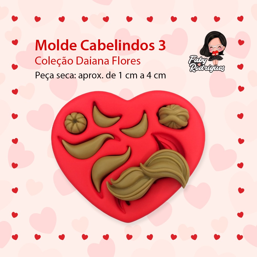 Molde de Silicone Cabelindos 3 - Daiana Flores