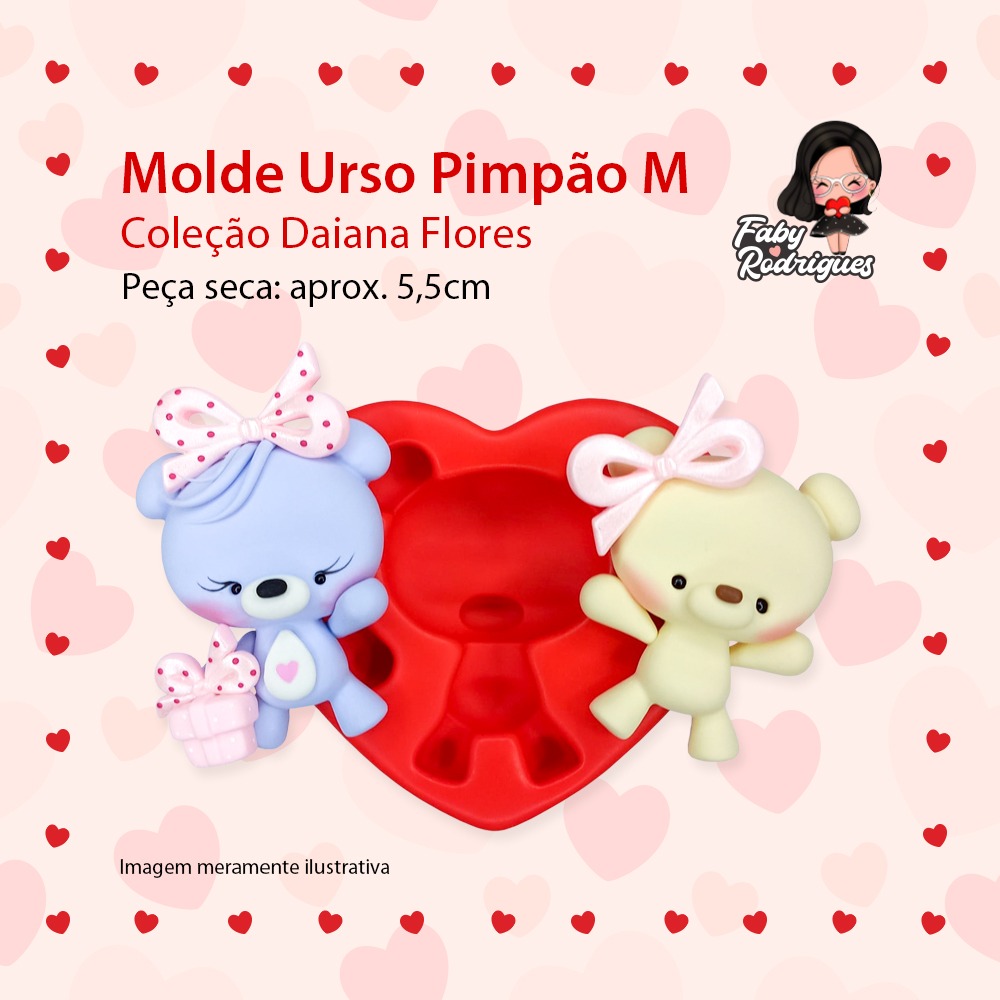 Molde De Silicone Urso Pimpao M - DAIANA FLORES